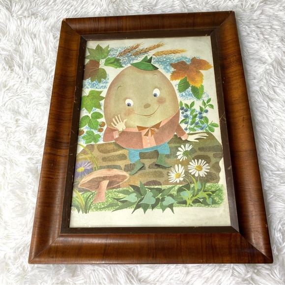 Vintage Framed Leonard Weisgard Humpty Dumpty Framed Nursery Print - Picture 8 of 8